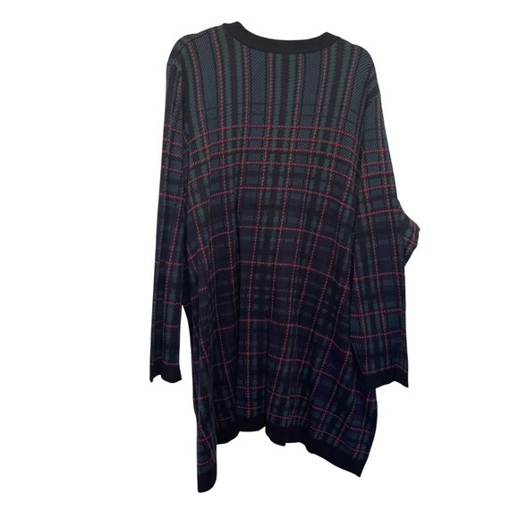 NWT Isaac Mizrahi Live Womens Plus Size 5X Plaid Button-Up Cardigan Sweater NEW - Picture 3 of 8